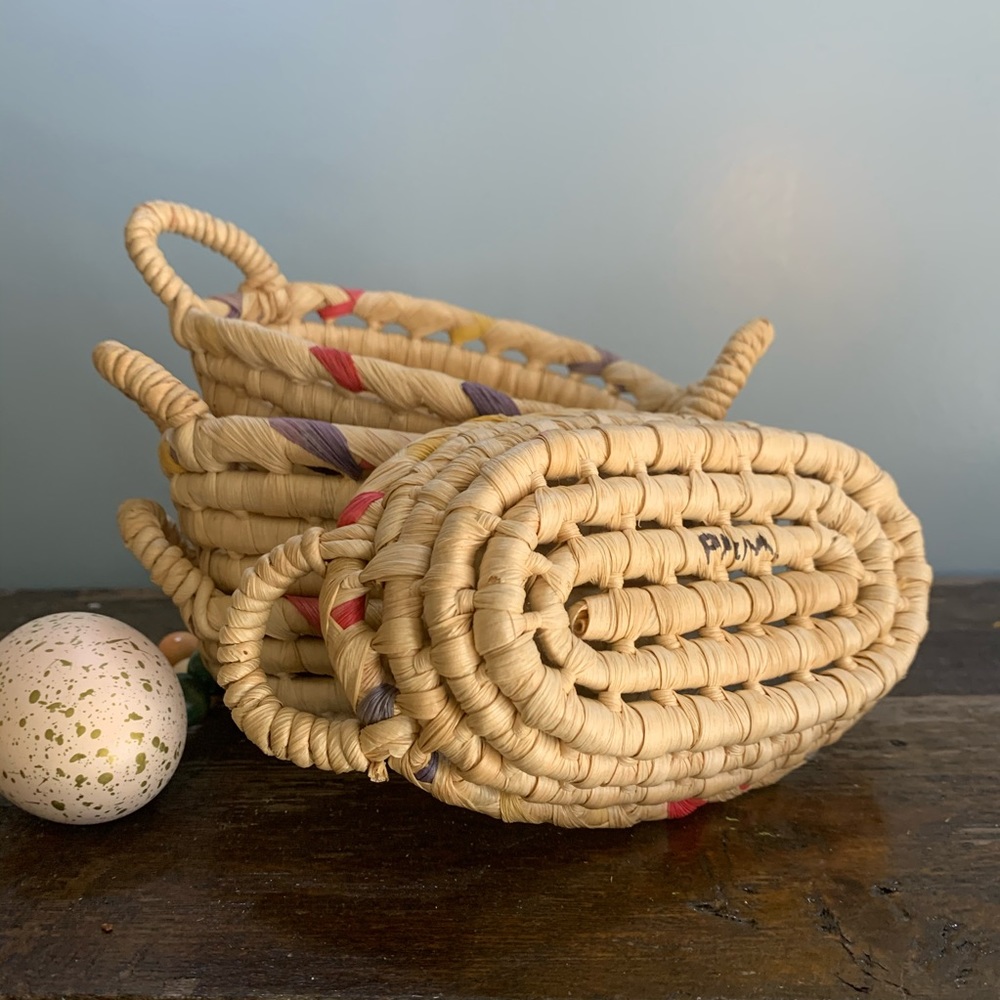 🌵Vintage Small Baskets set of 2 Boho Easter 🐣 - Picture 1 of 5